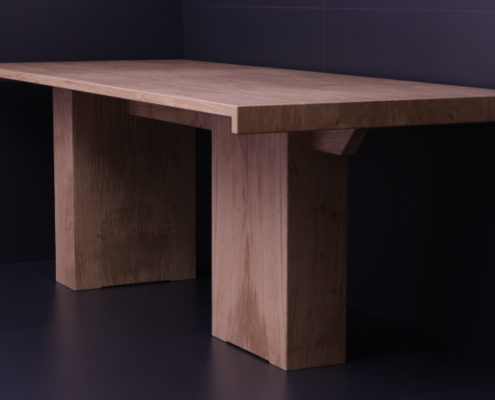 Flows Dining Table in Highland Oak